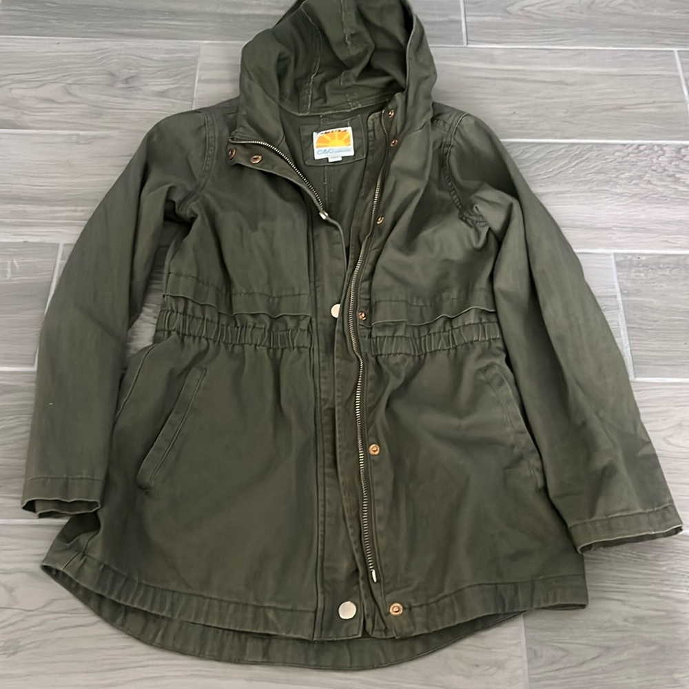 Girls C&C California olive jacket